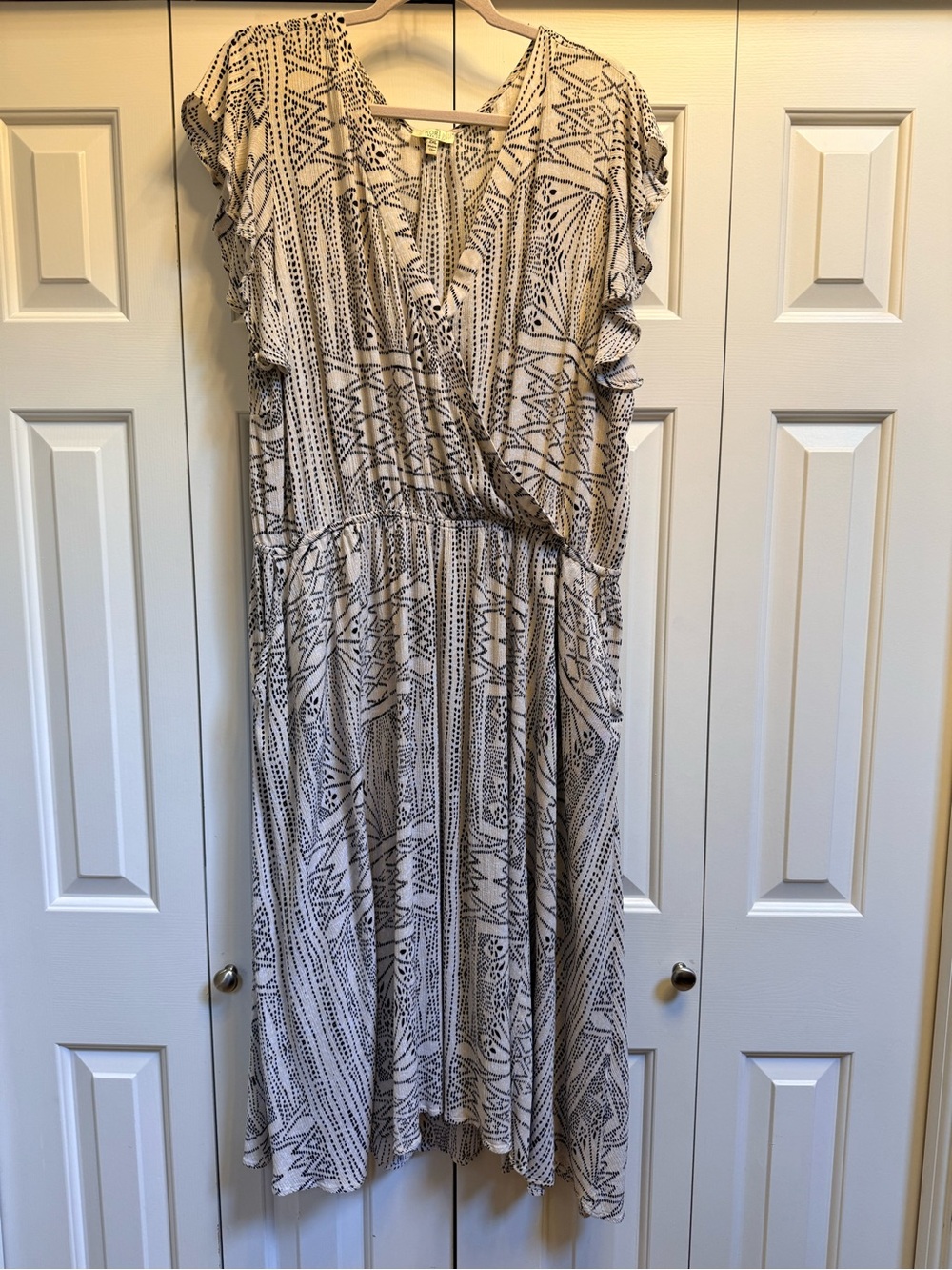 Kori Cream Dress with Black Boho Print